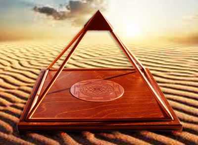 Copper Meru Pyramid with Shri Yantra 